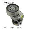 SKF Poly V Ribbed Belt Tensioner Pulley VKM 31116