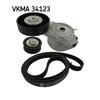 SKF Poly Fan V Ribbed Belt Set VKMA 34123