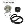 SKF Water Pump And Poly V Ribbed Belt Kit VKMC 31017