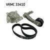 SKF Water Pump And Poly V Ribbed Belt Kit VKMC 33410