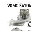 SKF Water Pump And Poly V Ribbed Belt Kit VKMC 34104