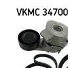 SKF Water Pump And Poly V Ribbed Belt Kit VKMC 34700