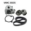 SKF Water Pump And Poly V Ribbed Belt Kit VKMC 35035