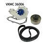 SKF Water Pump And Poly V Ribbed Belt Kit VKMC 36006