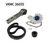 SKF Water Pump And Poly V Ribbed Belt Kit VKMC 36035