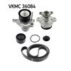 SKF Water Pump And Poly V Ribbed Belt Kit VKMC 36084