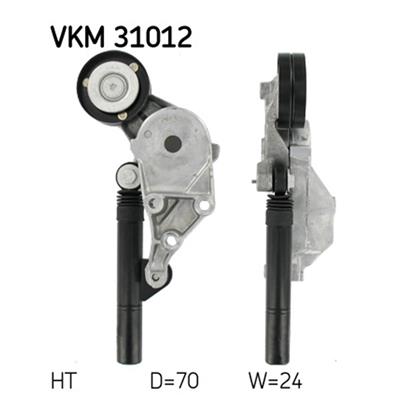 SKF Poly V Ribbed Belt Tensioner Pulley VKM 31012