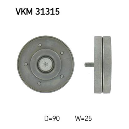 SKF Poly V Ribbed Belt Deflection Guide Pulley VKM 31315