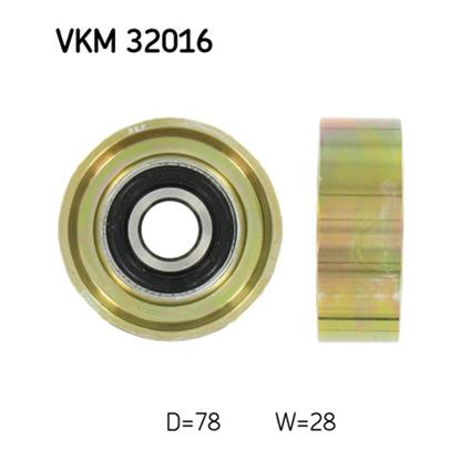 SKF Poly V Ribbed Belt Deflection Guide Pulley VKM 32016