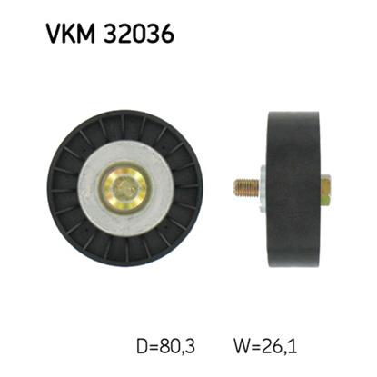 SKF Poly V Ribbed Belt Deflection Guide Pulley VKM 32036