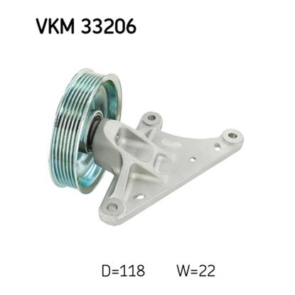 SKF Poly V Ribbed Belt Deflection Guide Pulley VKM 33206