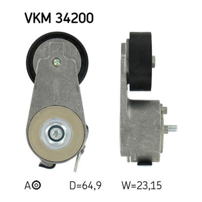 SKF Poly V Ribbed Belt Tensioner Pulley VKM 34200