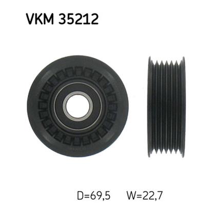 SKF Poly V Ribbed Belt Deflection Guide Pulley VKM 35212