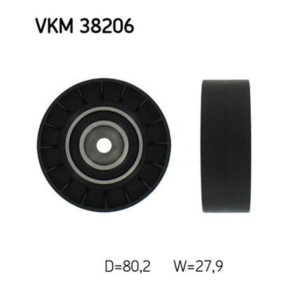 SKF Poly V Ribbed Belt Deflection Guide Pulley VKM 38206