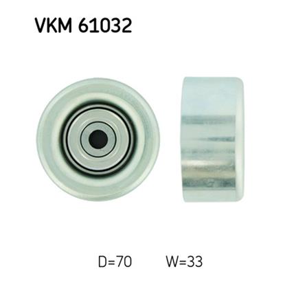 SKF Poly V Ribbed Belt Deflection Guide Pulley VKM 61032