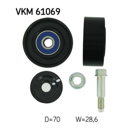 SKF Poly V Ribbed Belt Deflection Guide Pulley VKM 61069