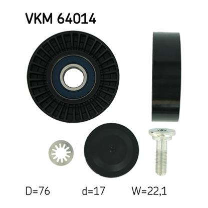 SKF Poly V Ribbed Belt Deflection Guide Pulley VKM 64014