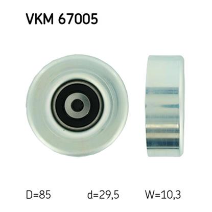 SKF Poly V Ribbed Belt Deflection Guide Pulley VKM 67005