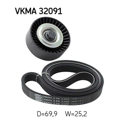 SKF V-Ribbed Belt Set VKMA 32091