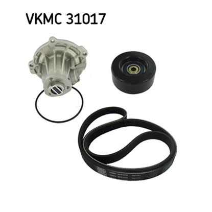 SKF Water Pump And Poly V Ribbed Belt Kit VKMC 31017