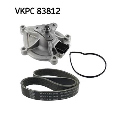 SKF Water Pump And Poly V Ribbed Belt Kit VKMC 33843