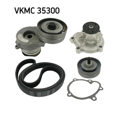 SKF Water Pump And Poly V Ribbed Belt Kit VKMC 35300