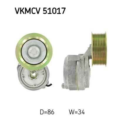 SKF Poly V Ribbed Belt Tensioner Pulley VKMCV 51017