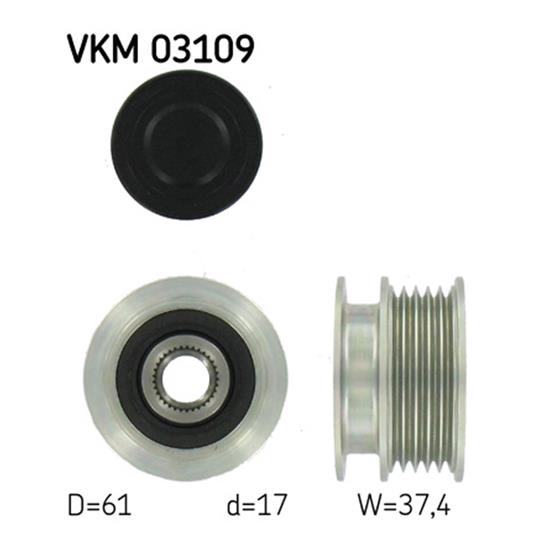 SKF Alternator Freewheel Clutch Pulley VKM 03109