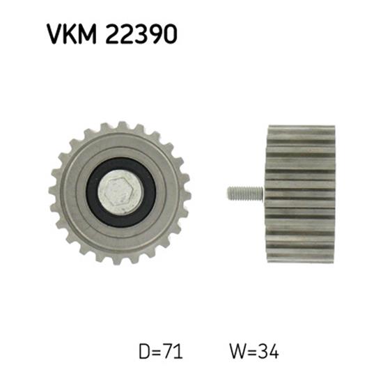 SKF Timing Cam Belt Deflection Guide Pulley VKM 22390