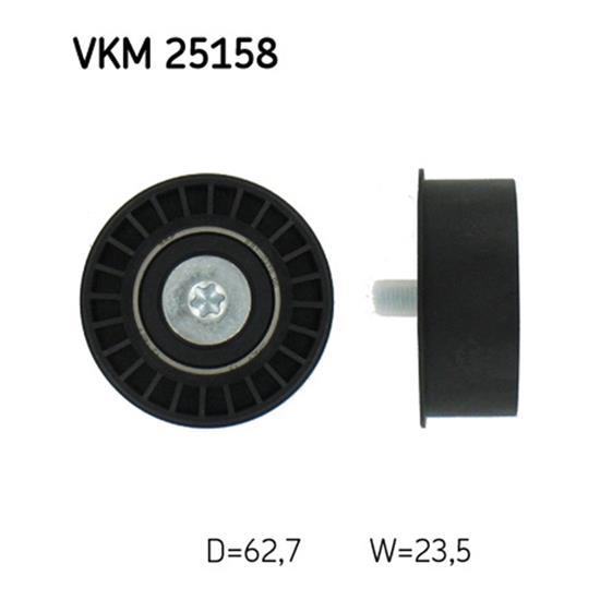 SKF Timing Cam Belt Deflection Guide Pulley VKM 25158