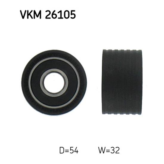 SKF Timing Cam Belt Deflection Guide Pulley VKM 26105