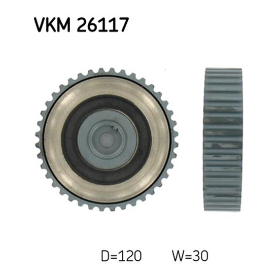 SKF Timing Cam Belt Deflection Guide Pulley VKM 26117