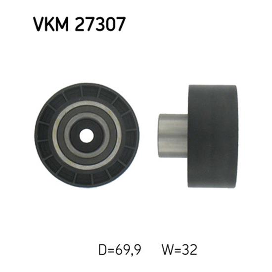 SKF Timing Cam Belt Deflection Guide Pulley VKM 27307