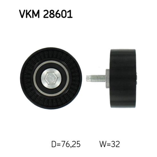 SKF Timing Cam Belt Deflection Guide Pulley VKM 28601