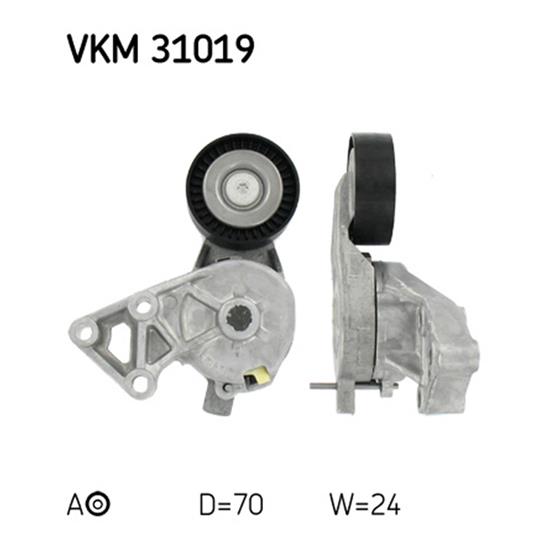 SKF Poly V Ribbed Belt Tensioner Pulley VKM 31019