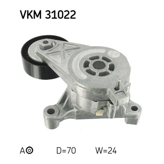 SKF Poly V Ribbed Belt Tensioner Pulley VKM 31022