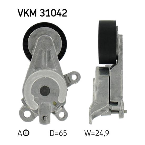 SKF Poly V Ribbed Belt Tensioner Pulley VKM 31042