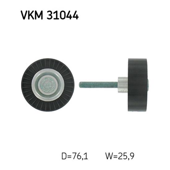 SKF Poly V Ribbed Belt Deflection Guide Pulley VKM 31044