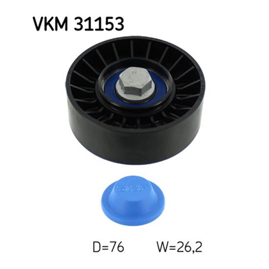 SKF Poly V Ribbed Belt Deflection Guide Pulley VKM 31153