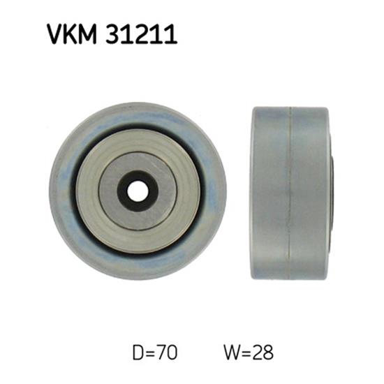 SKF Poly V Ribbed Belt Deflection Guide Pulley VKM 31211