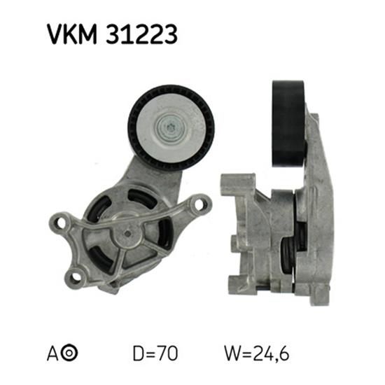 SKF Poly V Ribbed Belt Tensioner Pulley VKM 31223