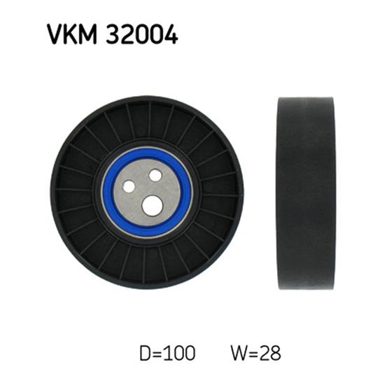 SKF Poly V Ribbed Belt Deflection Guide Pulley VKM 32004