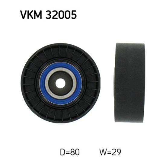 SKF Poly V Ribbed Belt Deflection Guide Pulley VKM 32005