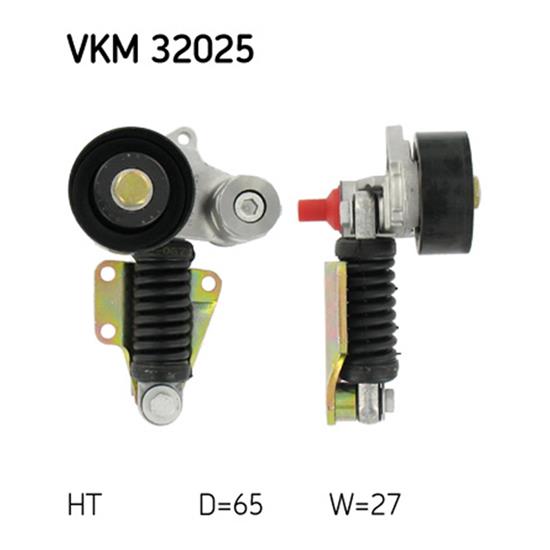 SKF Poly V Ribbed Belt Tensioner Pulley VKM 32025
