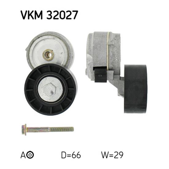 SKF Poly V Ribbed Belt Tensioner Pulley VKM 32027