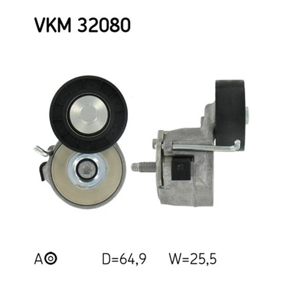 SKF Poly V Ribbed Belt Tensioner Pulley VKM 32080