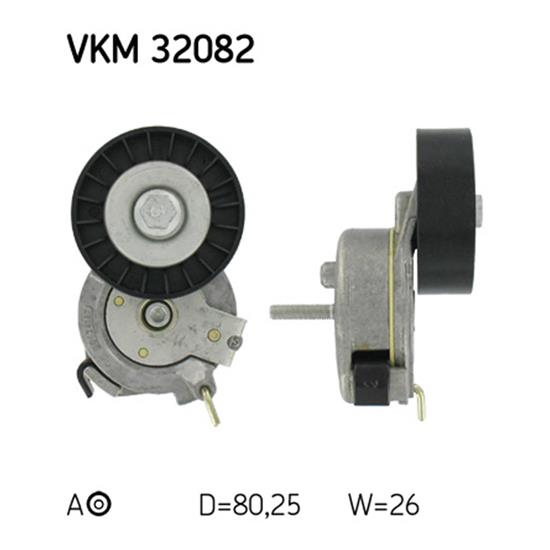 SKF Poly V Ribbed Belt Tensioner Pulley VKM 32082