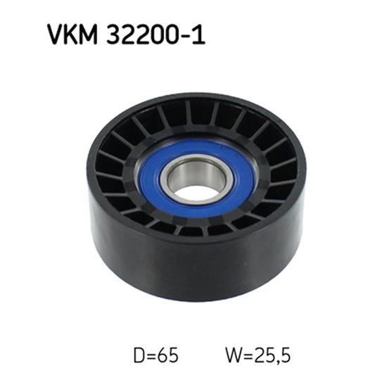 SKF Poly V Ribbed Belt Deflection Guide Pulley VKM 32200-1