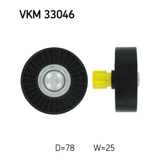 SKF Poly V Ribbed Belt Deflection Guide Pulley VKM 33046