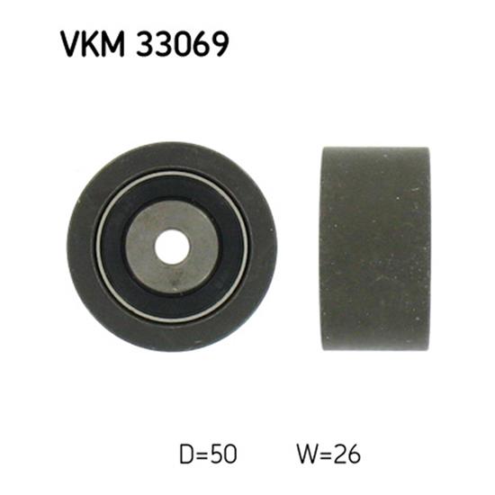 SKF Poly V Ribbed Belt Deflection Guide Pulley VKM 33069